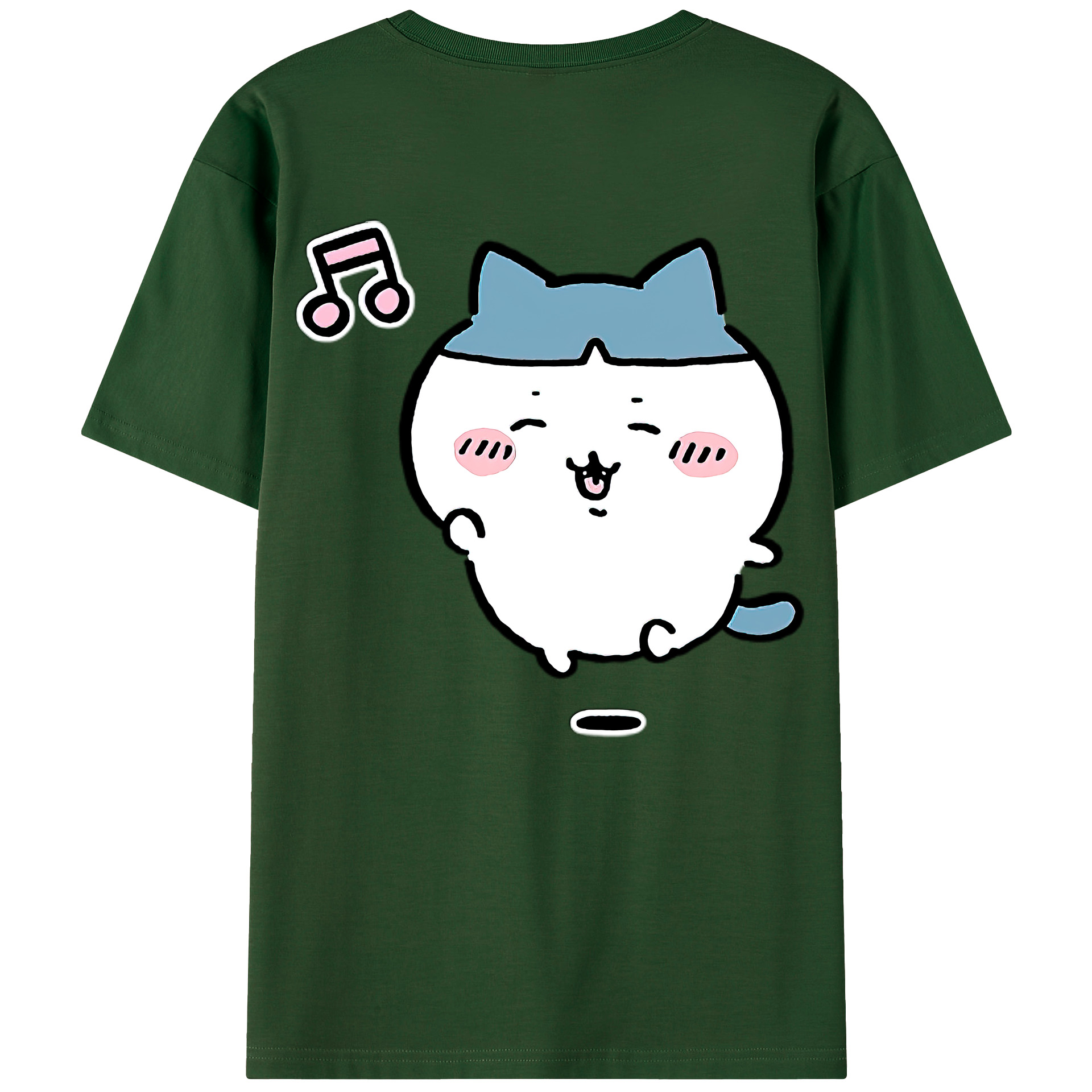 （画像用） ちいかわ ハチワレ Chii-kawa hachiware 綿100％半袖Tシャツ（背面プリント）
